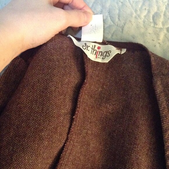 Vintage 1970s '70s Wool Plaid Vest & Skirt Set (Waistcoat Weskit) - Picture 4 of 6